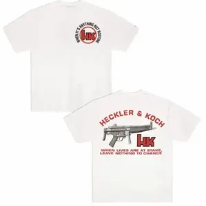 1999 HK 'HECKLER & KOCH' Vintage 90s Heckler and Koch MP5 Machine Gun T-shirt 2XQ