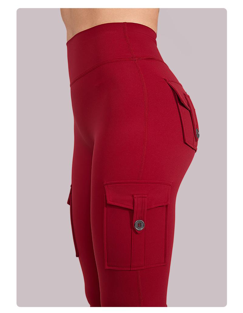 YEOREO CoreFlex High Waist Tummy Control Flare Leggings with Pockets Seamless Scrunch Butt-Lift Cargo Yoga Gym Pants