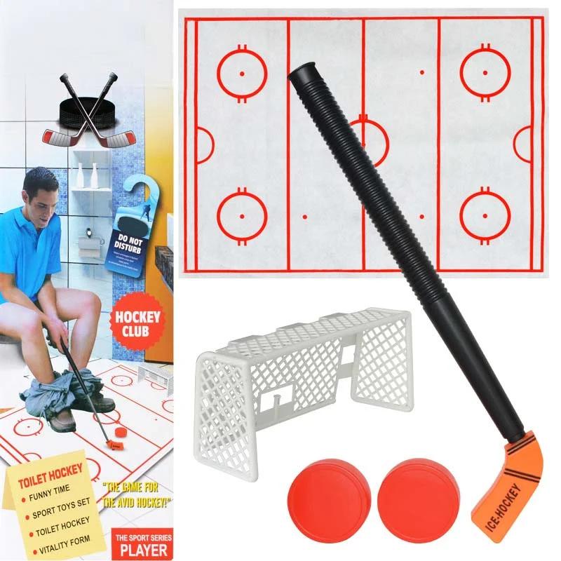 Hockey Club Toilet Hockey Game Set - Fun Sport Toy for Avid Hockey Players - Decompression & Vitality Form - Perfect for Bathroom Play