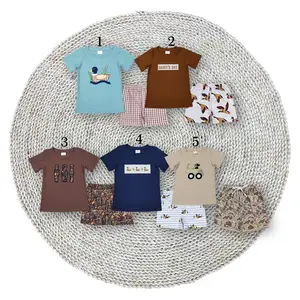 Boys Kids Baby Mallard Duck Call Embroidery Short Sleeve Hunting Shirt Elastic Waistband Shorts Outfits Sets