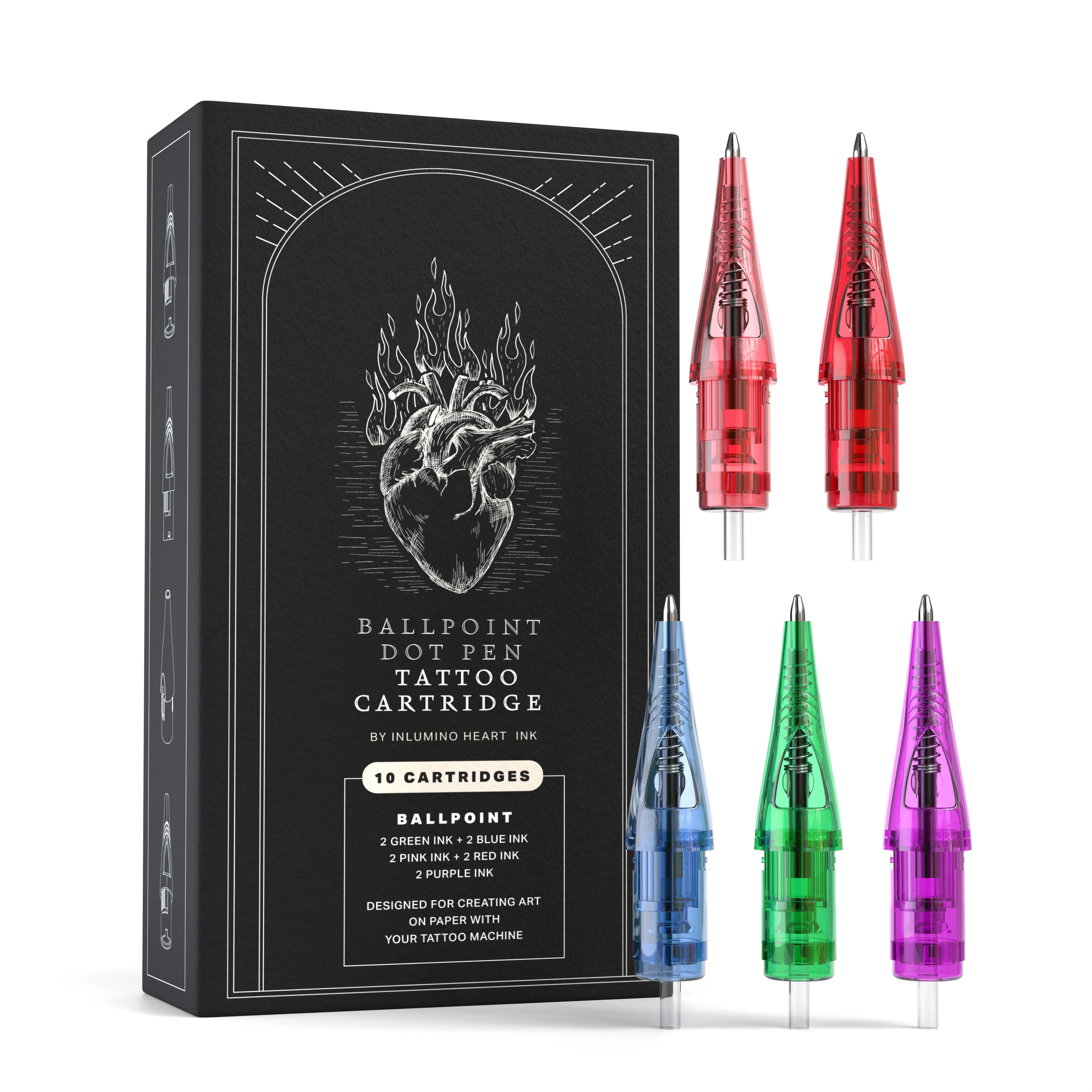 10-Pack Ballpoint Pen Cartridges — Multi Color