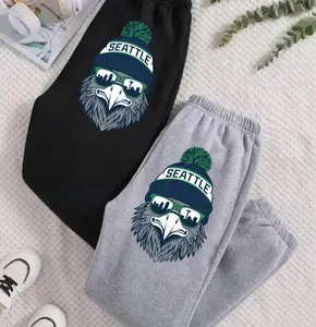 Seattle Football Vintage Sweatpants – Seahawk Mascot Sports Fan Pants, Unisex Game Day Graphic Top, Trendy Tailgate Gift