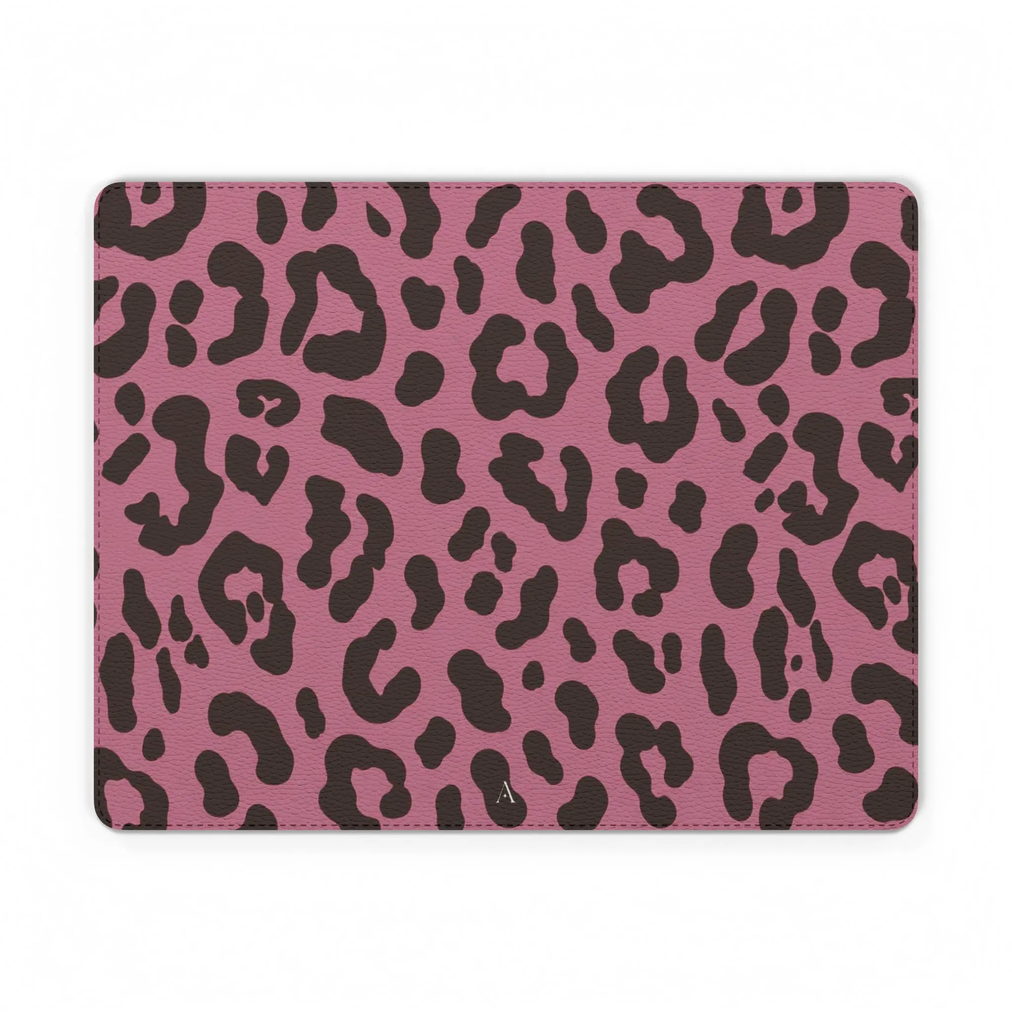 Rosé Wild PU Leather Mouse Pad | Pink Leopard Print Desk Accessory | Premium Office Mouse Pad | Gift for Her