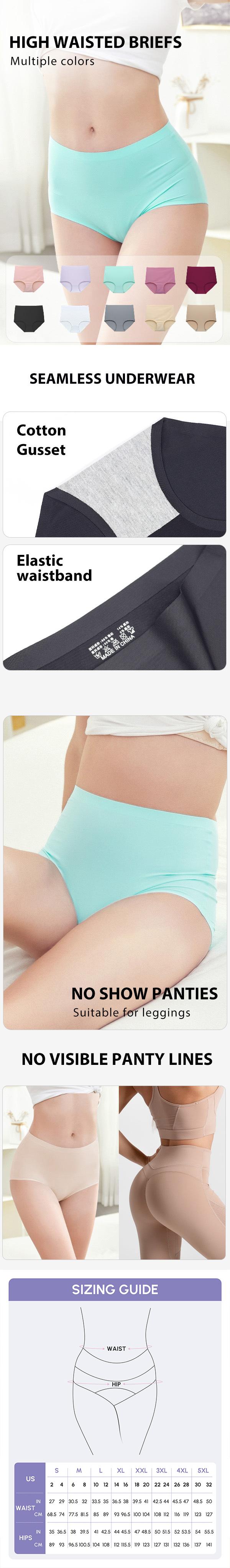 FallSweet No Show Underwear for Women High Waist Seamleass Briefs Panties