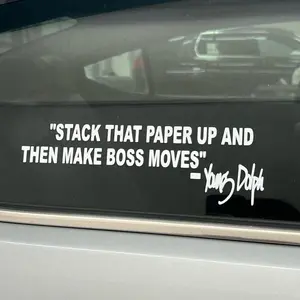 Stack That Paper Up Then Make Boss Moves Car Sticker – Hustle Motivation Vinyl Window Decal Waterproof