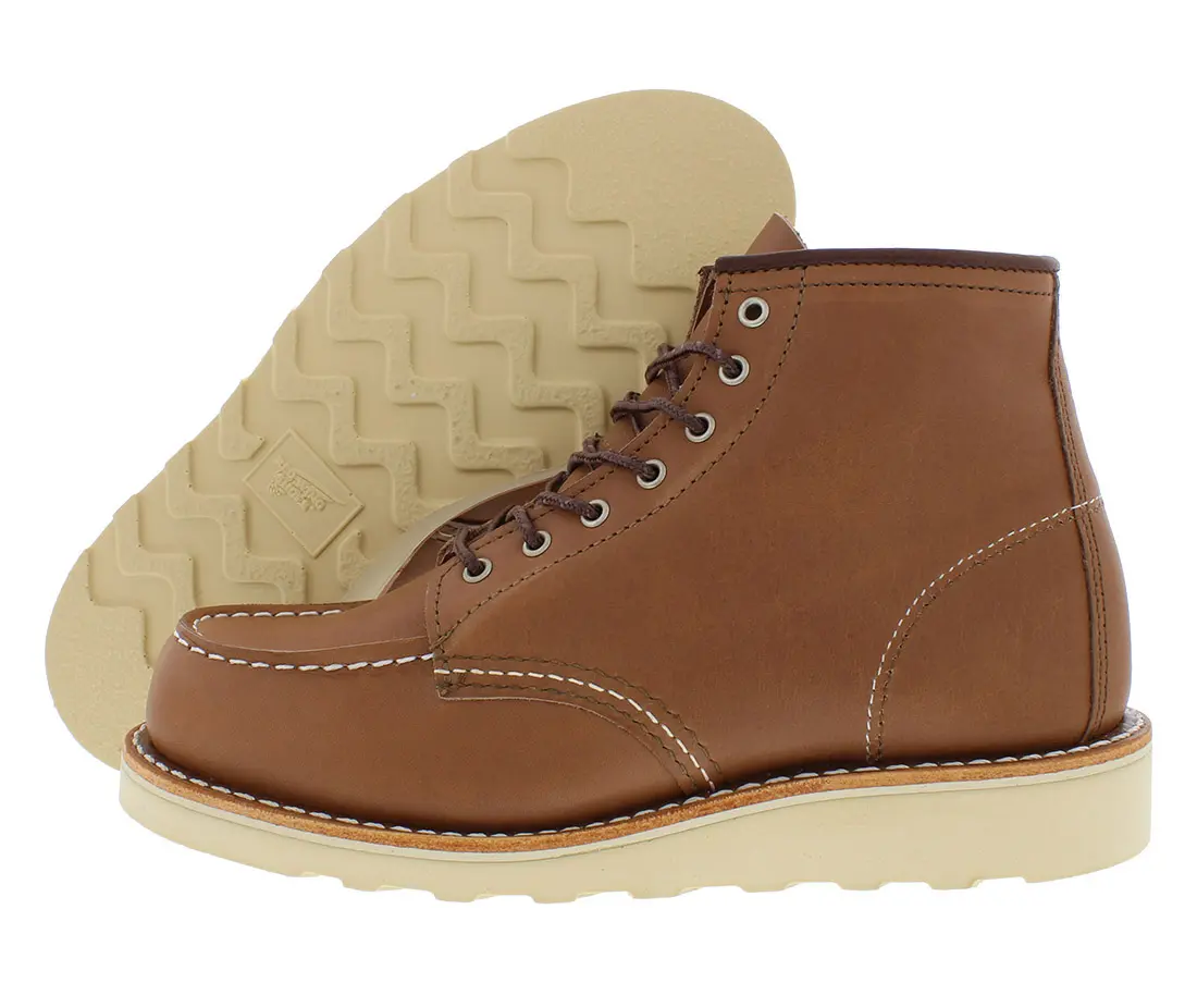 Men's Red Wing Classic 6-Inch Moc Toe Leather Work Boot - Heritage Style, Comfortable Crepe Rubber Sole