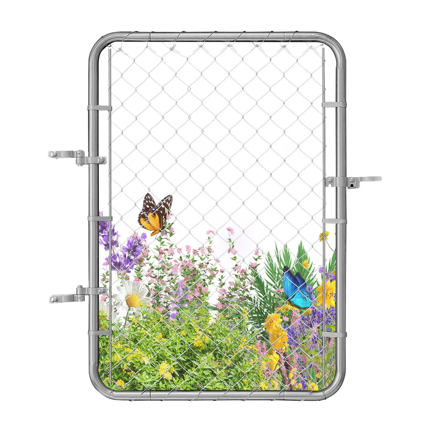 【SummerFinds】VEVOR Chain Link Fence Gate,  , 32 x 46 in, Adjustable Chain Link Fence Panel, Fit 2-6 ft (W) x 4 ft (H) Garden Fence Gate Opening, Rust-Resistant Galvanized Fencing Gate for Farm Posts Not Included