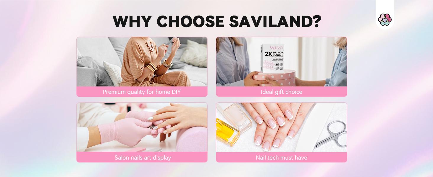 SAVILAND Nail Stand for Press-Ons: 15 magnetic Aurora Nail Holders 40 Reusable Sticky Putty Pieces Nail Painting Practice Beginner Acrylic Tools SAVILAND Nail Stand for Press-Ons: 15 magnetic Aurora Nail Holders 40 Reusable Sticky Putty Pieces Nail Painting Practice Beginner Acrylic Tools