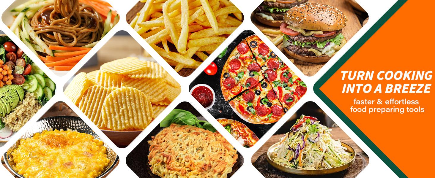 Rotary Cheese Grater with Handle, 5 Well-Designed Blades, Strong Suction Cup Base, Kitchen Utensils Vegetable Slicer Dicer Fruit Vegetable Slicer Gadgets Kitchen