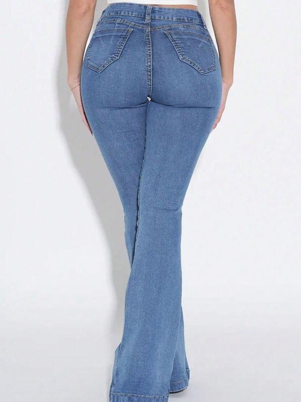 Butt Lifting Flare Jeans for Women Stretchy Bootcut High Waist Curvy Jeans Trendy Bell Bottom Wide Leg Denim Pants