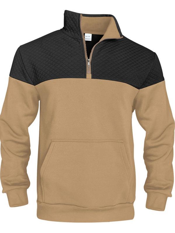 KZZ Men's Fall/Winter Patchwork Design Casual Stand-Up Collar Zipper Hoodie Stylish Commuter Sweatshirt New Arrival Men's Warm Pullover christmas gifts for him KZZ Men's Fall/Winter Patchwork Design Casual Stand-Up Collar Zipper Hoodie Stylish Commuter Sweatshirt New Arrival Men's Warm Pullover christmas gifts for him