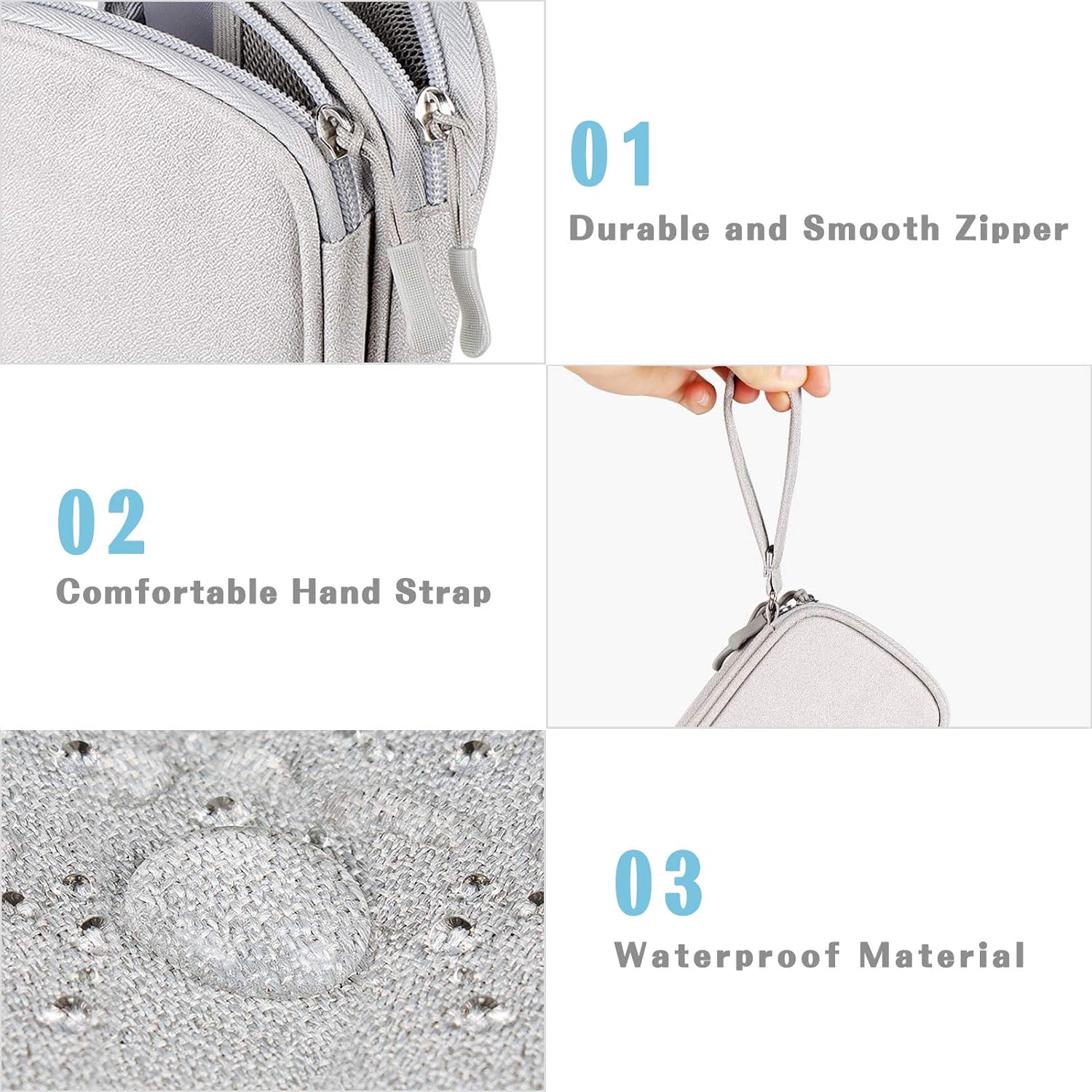 Digital storage bag Portable Multi-grids, multifunctional data cable charging power cable, phone, headphones, digital products, electronic classification Home Office Travel Vacation, Versatile Travel Accessory Waterproof Double Layers Organizer bags