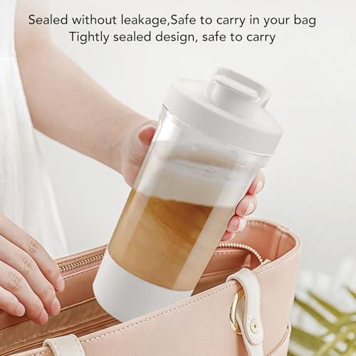 Portable Electric Protein Shaker Bottle 500mAh - Leak-Proof Automatic Mixer, Quiet Plastic Blender for Protein Powder, Smoothies & Shakes