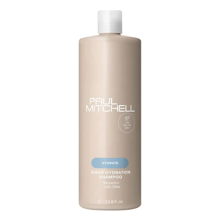 Paul Mitchell Sheer Hydration Shampoo, Moisturizing Haircare for Dry Hair that Adds Shine with Irish Sea Moss, 33.8 fl. oz. Bottle, Youth, Single Bottle, Liquid, Contains Neither, Alcohol-Free
