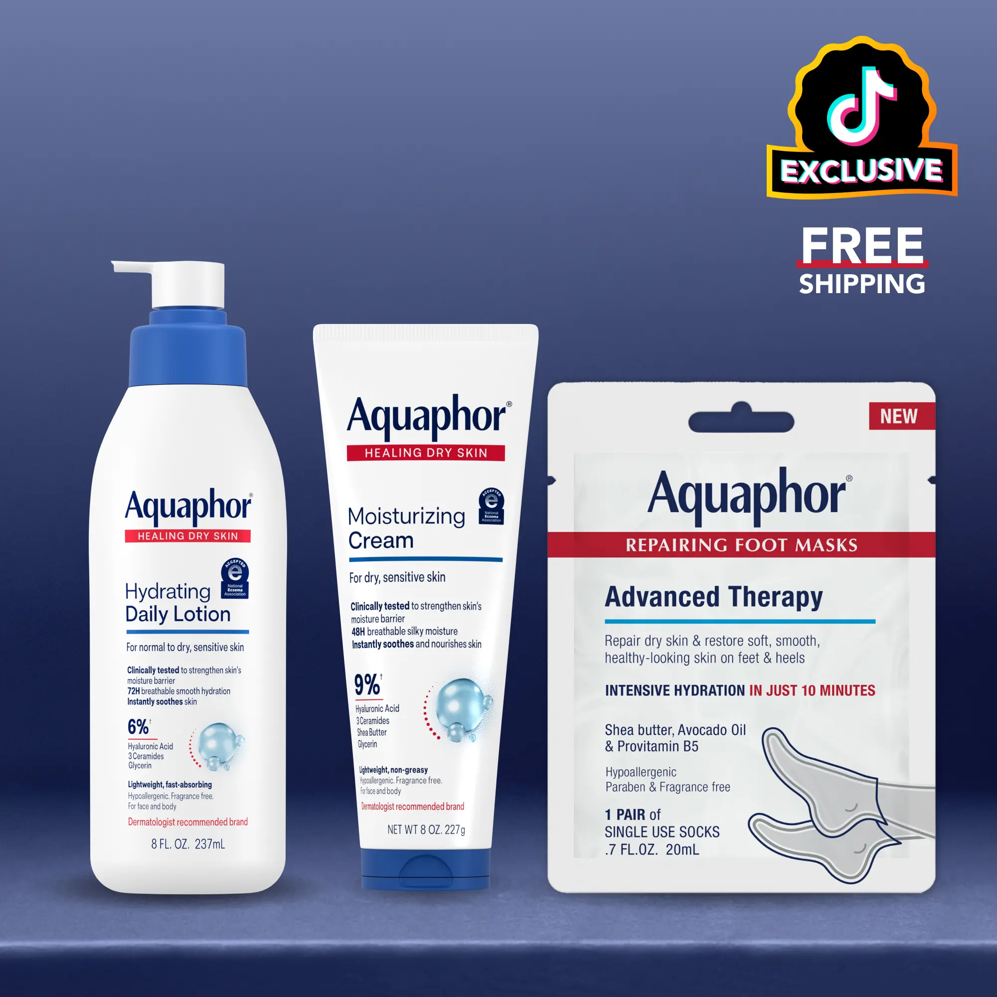 Aquaphor Hydration Bundles | Complete & Head-to-Toe Moisture for Dry, Sensitive Skin