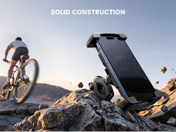 Lamicall Bike Phone Holder, Motorcycle Phone Mount - Motorcycle Handlebar Cell Phone Clamp, Scooter Phone Clip for 6" to 7" Smartphones