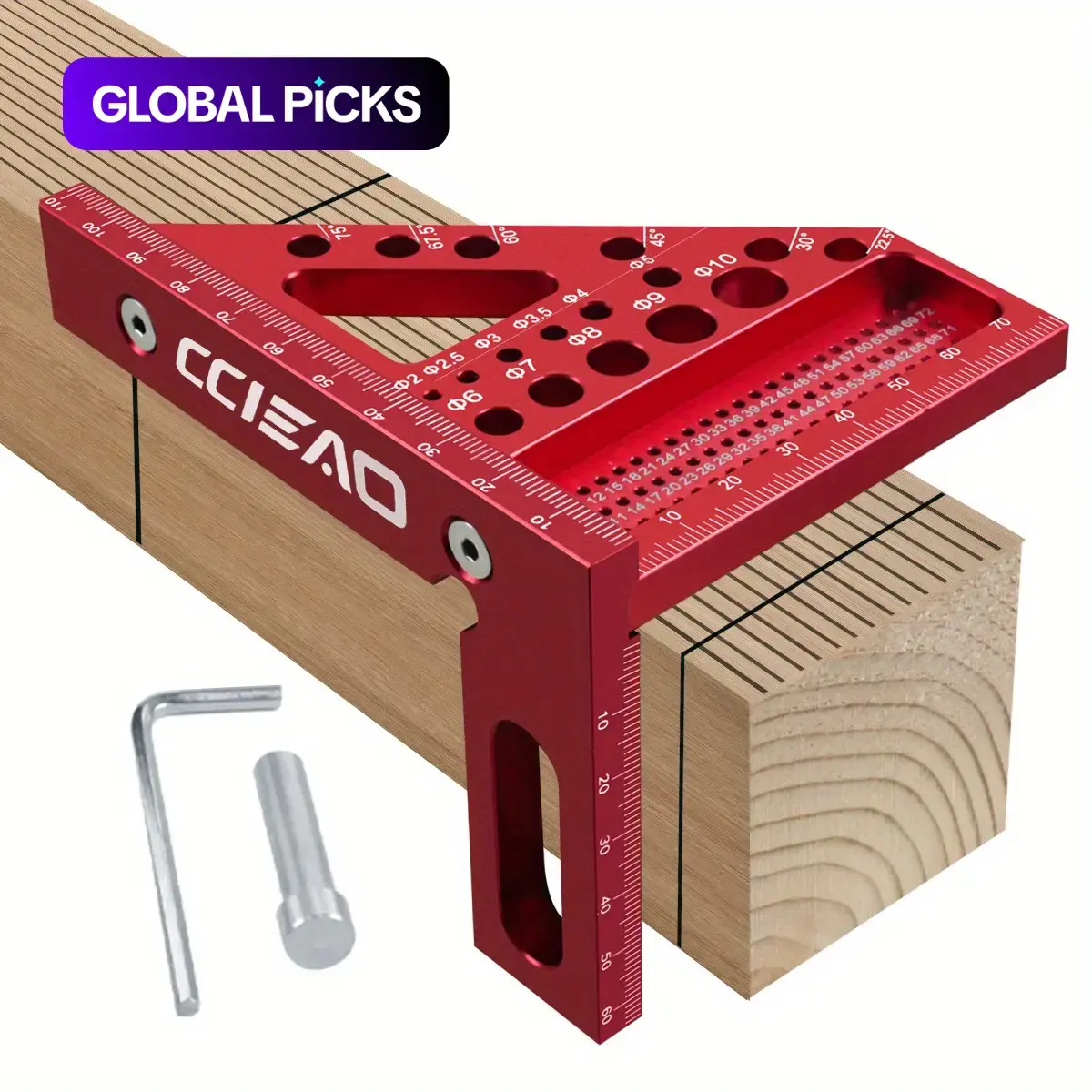 3D Multi-Angle Carpenter Square Scriber, Precision Woodworking Measuring Ruler, Protractor Tool for Carpenters, Construction Workers, Craftsmen and DIY Woodworking Projects #GLOBAL PICKS