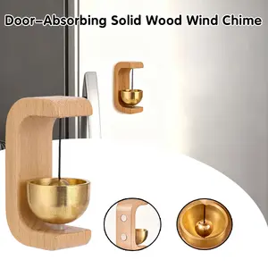 1/2/3Counts Magnetic Hangable Entry Door Bell,Suction Door Type Solid Wood Wind Chime, Vintage Door Bell Hanging Ornament,  Home Decor Supplies, Wall Decor, Modern, Doorbell