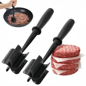 LMMAKE Professional Meat Chopper & Hamburger Patty Maker Heat Resistant Multifunctional Tool for Efficient Ground Meat Prep & Potato Mashing Safe Non Stick Cookware Ergonomic Design Easy Clean Ideal for Home Kitchens Meal Prep Burger Making