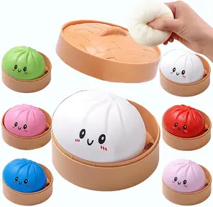 Set of 6 Squishy Dumpling Stress Balls | Stretchy Squeeze Fidget for Stress Relief