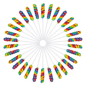 Rainbow Twist Lollipops / Individually Wrapped Bulk / 30pcs / special size / anti-breakage packaging / sefe delivery