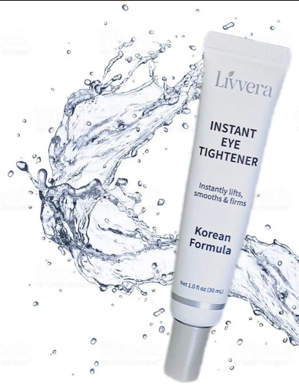 Livvera Instant Eye Tightener – Lifting & Smoothing Korean Formula | Reduces Dark Circles and Eye Bags | Anti-Wrinkle & Anti-Aging (30ml)