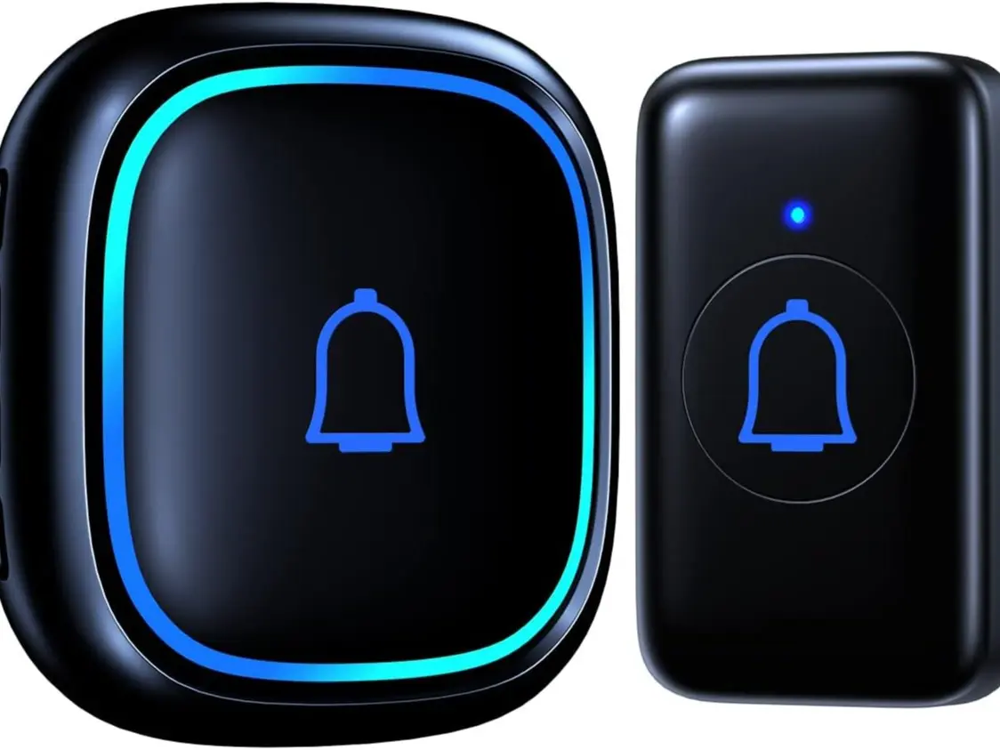 Wireless IP66 Waterproof & Dustproof Doorbell, 66 Chimes, 115dB Louder Sound, 1000ft Range, 7-Level Volume & Mute Mode, Electric Door Bell Ringer for Home, Office