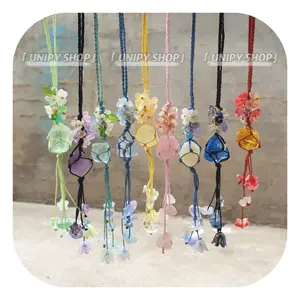 [NEW] Handmade Macrame Raw Stone Keychain | Positive Energy Artificial Crystal Charm | Phone Strap Accessory