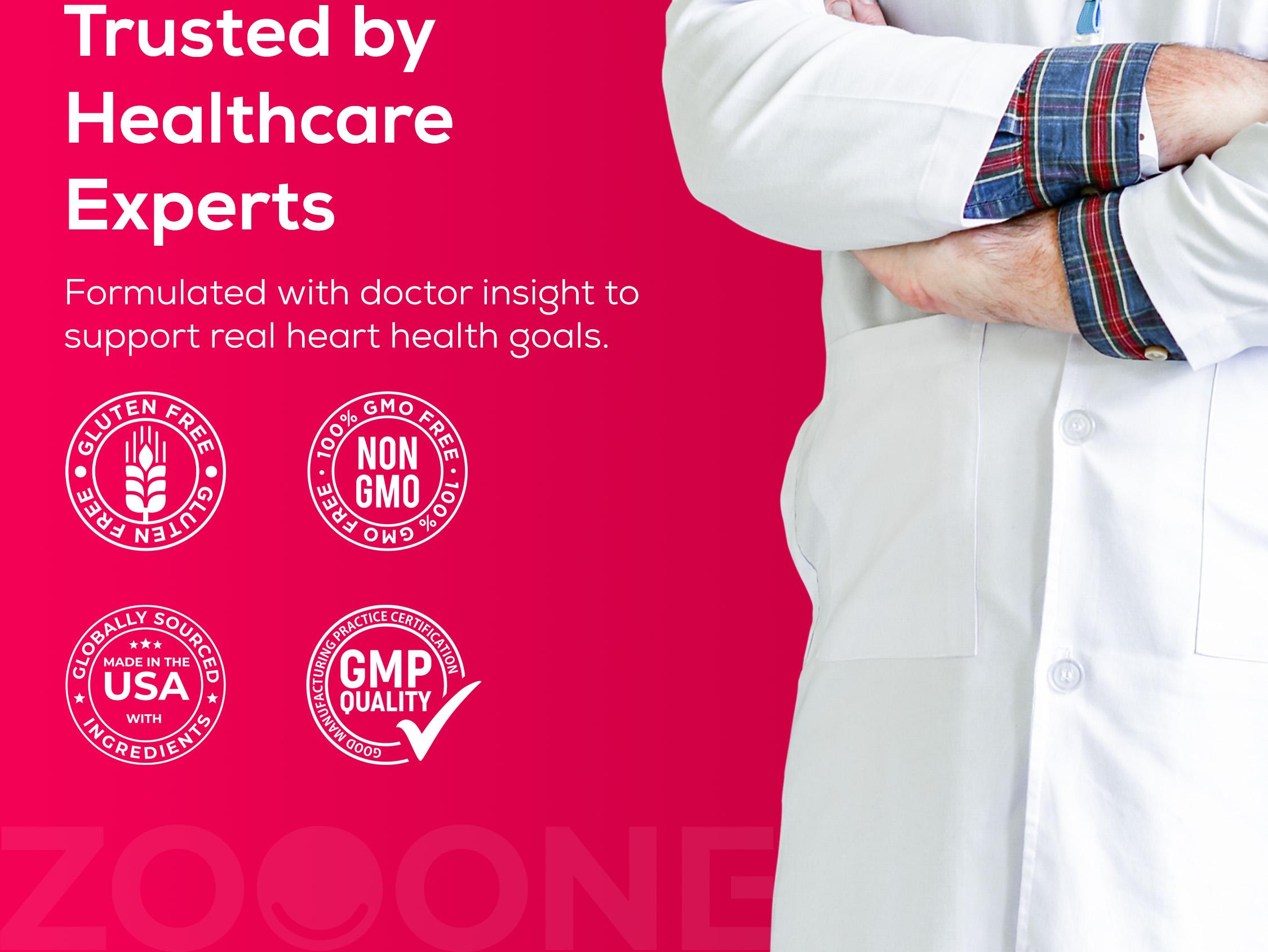 ZOOONE Heart Health 1830mg Supplement - 6-in-1 Formula with Krill Oil CoQ10 Magnesium Glycinate Beet Root Antioxidant for Heart Health & Energy Production 120 Softgels Gluten-Free Vegan Non-GMO Gelatin-Free Made in USA