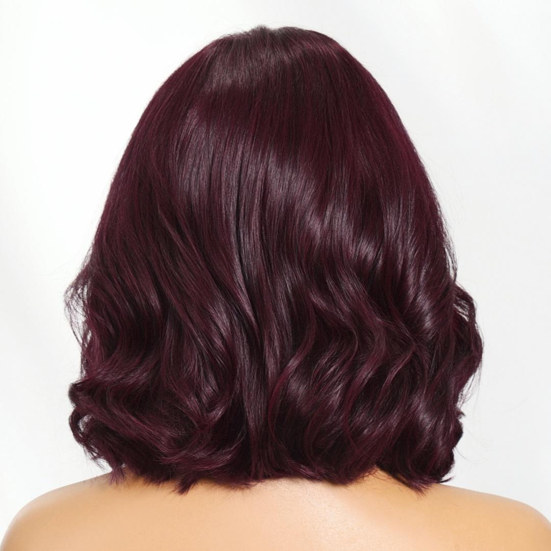 UNice Glueless Black Cherry Body Wave Bob Wigs with Curtain Bangs Pre Cut 7x5 HD Lace Closure Human Hair Wigs Invisible Knots Beginners Friendly TikTokShopHolidayHaul SpringStatements