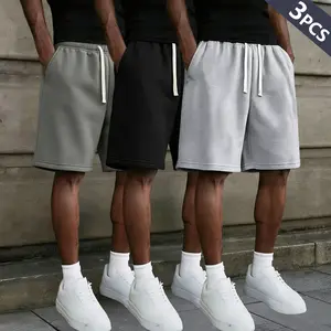 Clean Gent men’s solid-color drawstring-waist athletic shorts, available in 4/3/2/1-pack sets; regular fit with pockets; suitable for everyday wear and outdoor running; also ideal as basketball shorts; comfortable menswear.