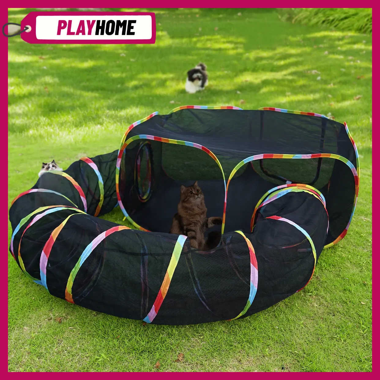 Outdoor Cat Enclosure,Portable Catio Outdoor Cat Tent,Cage Free Outside Cat Playpen Pet Enclosure,Enclosed Cat Run,Cat Tunnel Outdoor Cat Tunnels for Indoor Cats & Small Animals