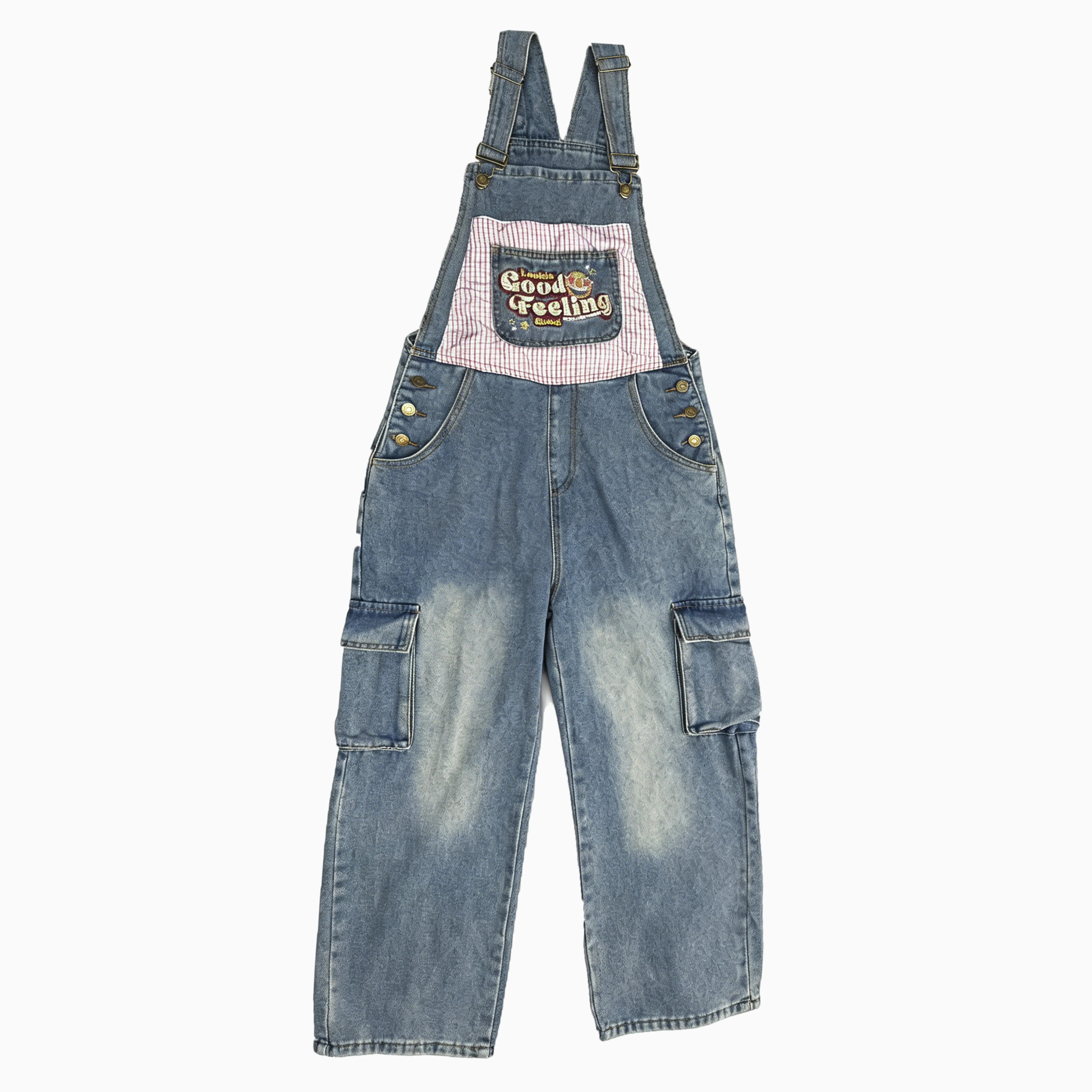 Women's Vintage Baggy Denim Overalls - Sleeveless Patchwork Jumpsuit, Wide Leg Roomy Fit, Cargo Pockets, Adjustable Strap Fit, Retro Look, Casual Streetwear Womenswear Suit Set