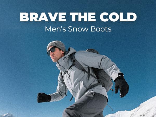 NORTIV8 Men's Tall Winter Shoes and Snow Boots Waterproof Insulated Leather Fur Lining Mid-Calf Faux Fur Lining for Skiing & Snowmobiling - Footwear