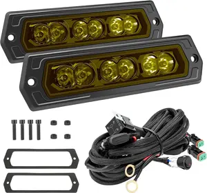 Flush Mount LED Pods, YCHOW-TECH 7inch 12,000LM Amber CREE LED Driving Lights Spot Beam Reverse Backup Light Flush Light Bar Off Road Lights Work Light for Truck Pickup UTV ATV SUV Boat 4x4 Car