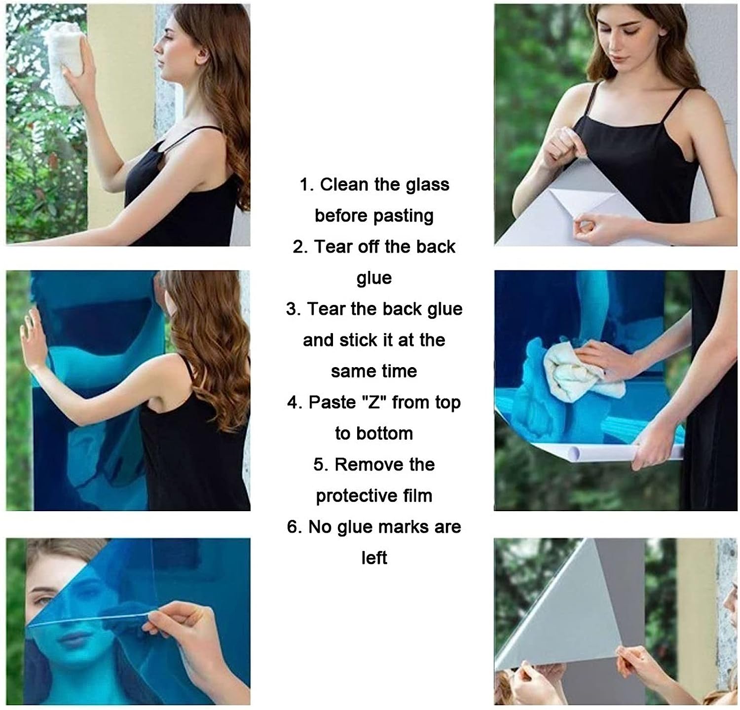 23.6x39.3 inch Mirror Tile Wall Sticker Flexible Mirror Sheets, Blue protective Self Adhesive Mirror Tiles for Home Bathroom Bedroom Decor