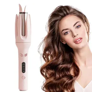 【2026】Automatic Hair Curling Iron with 4 Temperature & 3 Timer, Automatic Shut-Off, Anti-Scald, Anti-Tangle Rotating Curling Wand for Hair Styling, Pink