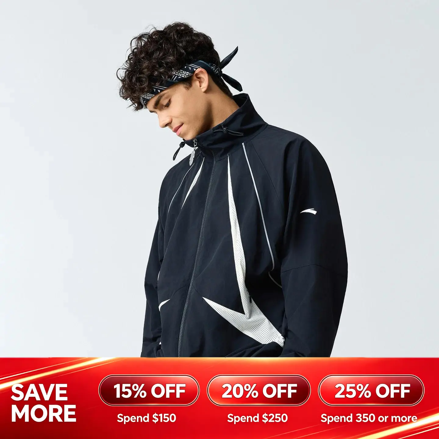 [Back to School] ANTA KAI Kyrie Ivring Track Top Black Purple Sporty Jacket Activewear Long-sleeve BTS