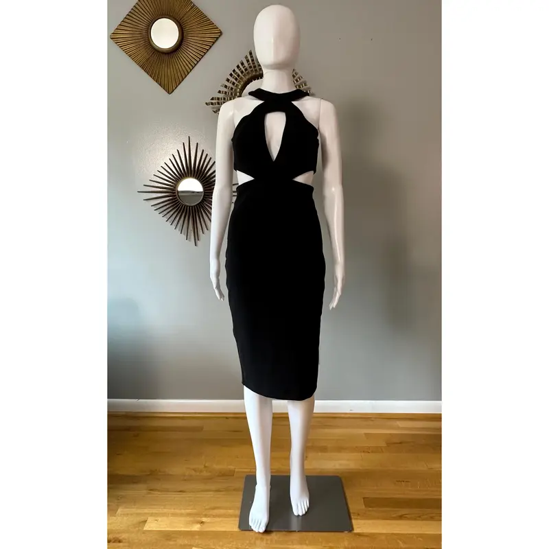 donna morgan halter dress Donna Morgan Women's Cotton Belted Halter Dress – Postmoda main image 0