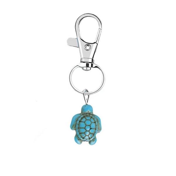 Turquoise Sea Turtle Keychain – Cute Animal Key Ring with Lobster Clasp, Ocean Marine Life Charm for Bags, Keys, Gifts, Car Accessories for Women and Kids