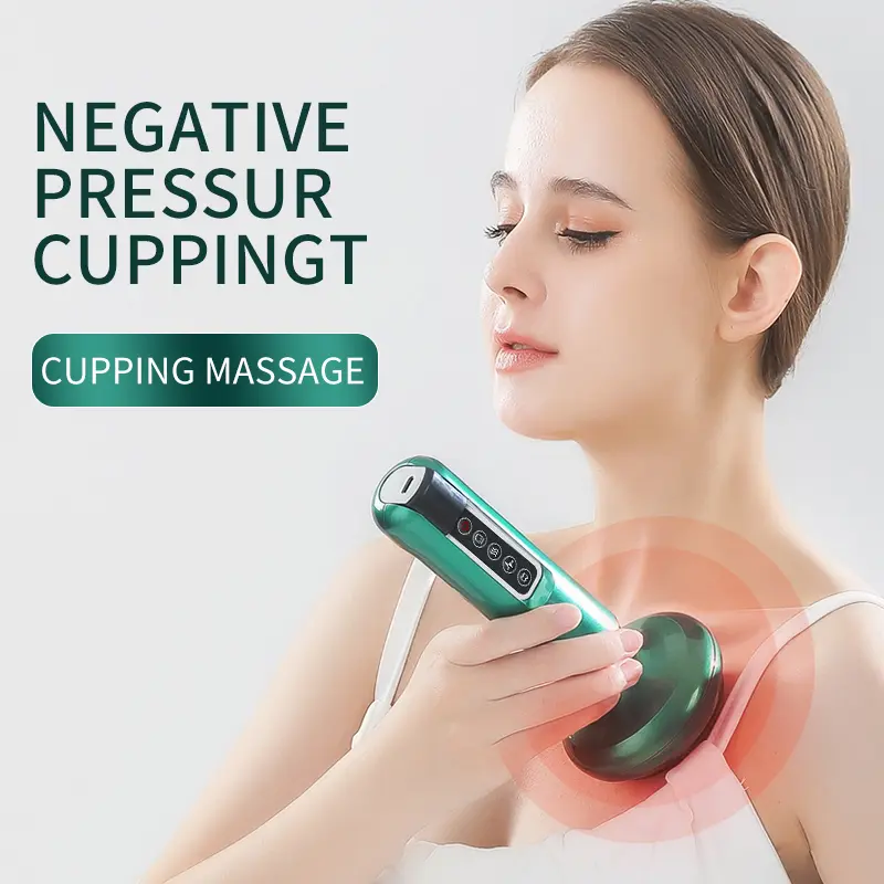 Electric Cupping Massager - Battery Powered Smart Cupping Machine with LED Light Heating, Vacuum Suction, Gua Sha Function, Body Shaping, Body-Safe Massage Devices for Women's Personal Care Appliances, Beauty Tool Upgrade