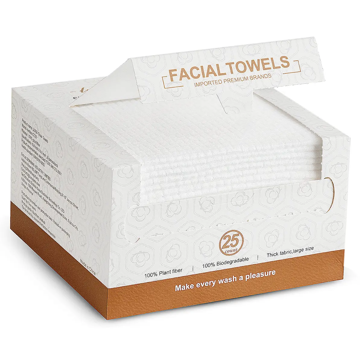 LUXU Disposable Face Towels, 25-Count Extra Large Thick Eco-Friendly Face Wash Cloths, Wet & Dry Use Ultra Soft Daily Makeup Remover Beauty Products for Travel, Bathroom Cleaning Supplies, Softening