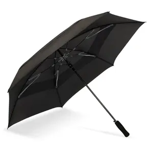 ShedRain Vortex 62 in Golf Umbrella - Black/Charcoal: Auto-Open, Solid Polyester, Plastic Handle