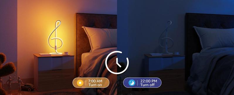 Lepro RGBIC AI Smart Table Lamp, Music Sync Smart Table Lamp Work with Alexa Google, LED Desk Lamp with 16M Colors, Color Changing Atmosphere Lamp for Bedroom Living Room Dimmable Night Light APP Control No Remote, 2.4 GHz