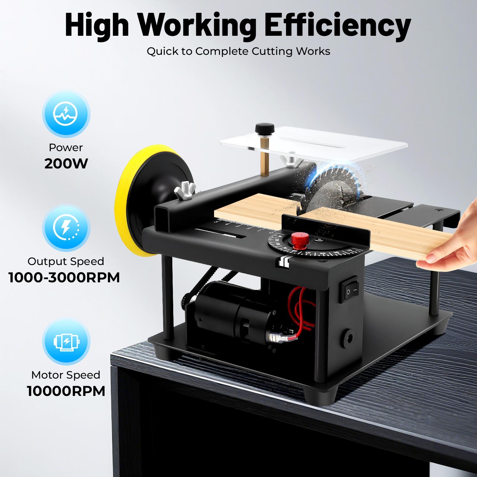 200W Mini Table Saw with Flexible Shaft 10000 RPM for Wood Acrylic PCB Cutting Engraving Tool Kit with Adapter Sandpapers 200W Mini Table Saw with Flexible Shaft 10000 RPM for Wood Acrylic PCB Cutting Engraving Tool Kit with Adapter Sandpapers