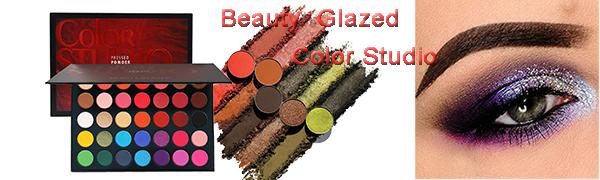 BEAUTY GLAZED 35 Pigmented Eyeshadows , Multi-Finish Matte and Shimmers Makeup , Waterproof Blendable Eye Makeup , Cruelty- Free Makeup Palette