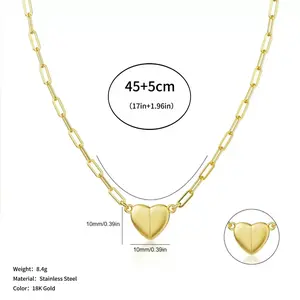 Heart Shape Pendant Magnetic Necklace for Women Dainty Fashion Choker Necklace Jewelry love Party Valentine's Day Gift