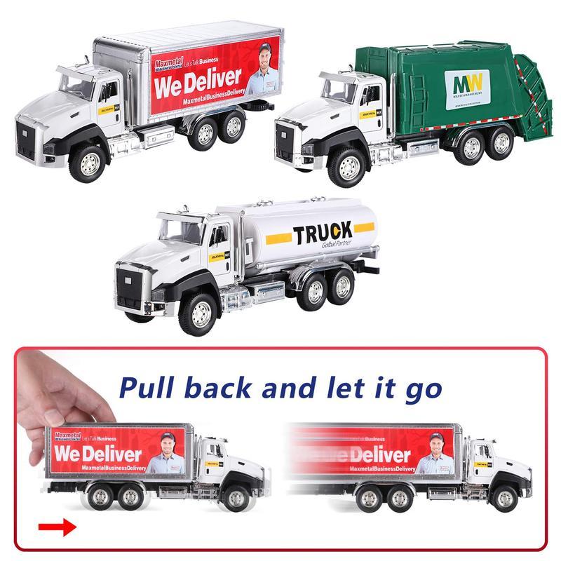 3-in-1 1:50 Die-Cast Metal Model Car Set Construction Vehicles City Traffic Trucks Fire Engines Ideal Gift for Kids