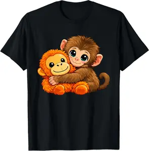 Funny Baby Monkey Punch Cute Animal Men Women Kids T-Shirt