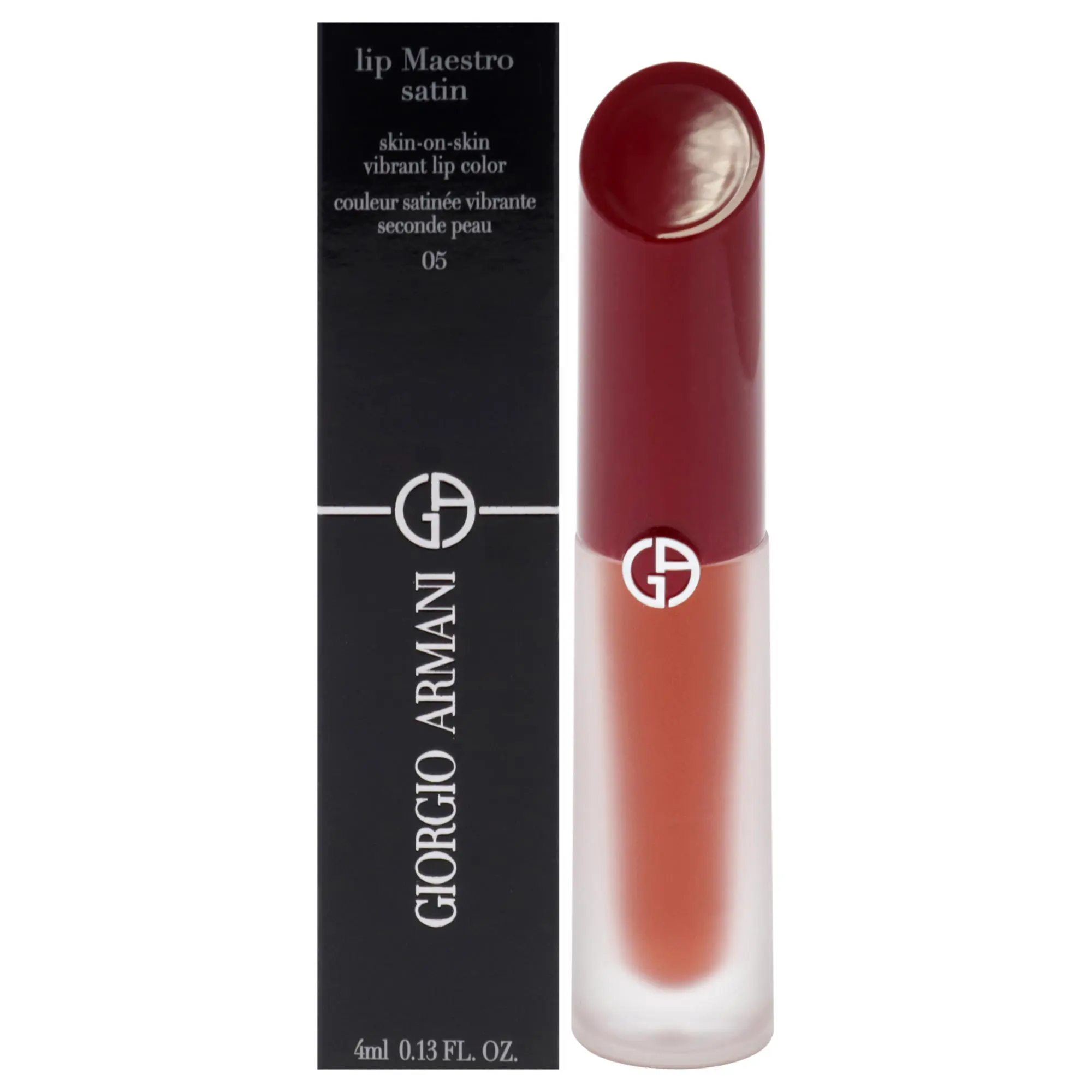 Giorgio Armani Lip Maestro Satin Makeup Lipstick - Women's 05 Night Out, Compact Single Item, Natural Glow for Any Occasion, 0.13 oz